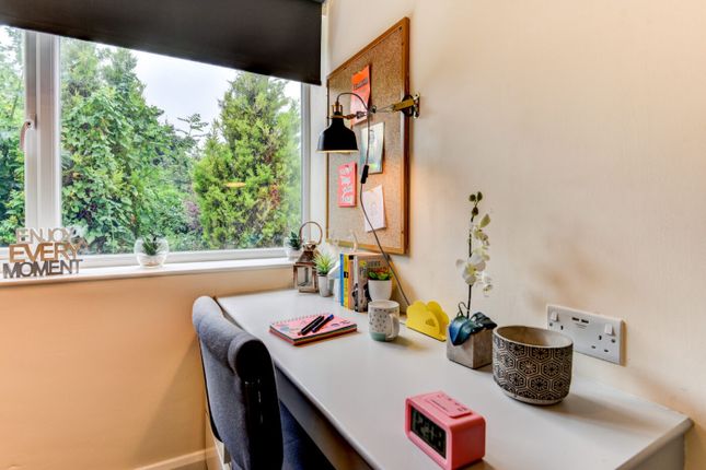 A Bright Workspace Featuring A White Desk Against ...