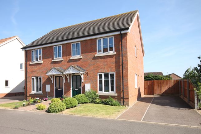 Thumbnail Semi-detached house for sale in Burghwood Drive, Mileham, King's Lynn