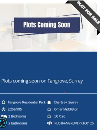 2-bed caravan on Fangrove Park, Lyne Lane, Chertsey, £259,995