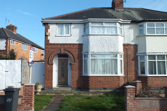 Thumbnail Semi-detached house for sale in West Drive, Off Tennis Court Drive, Leicester
