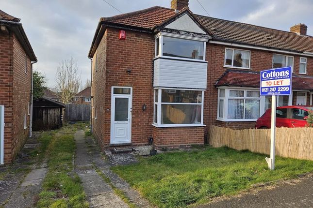End terrace house to rent in Nuthurst Road, Northfield, Birmingham B31