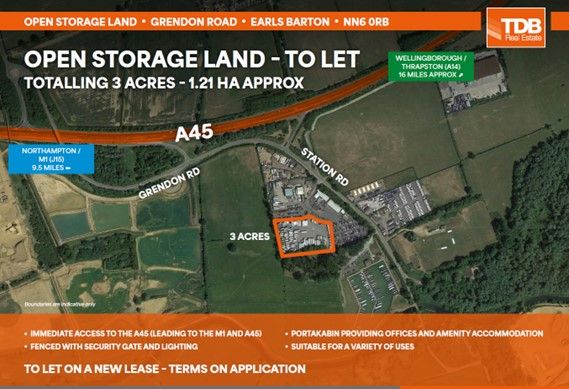 Land to let in Open Storage Land, Grendon Road, Earls Barton, Northampton
