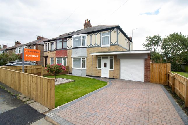 Thumbnail Semi-detached house for sale in Mitford Gardens, Wideopen, Newcastle Upon Tyne