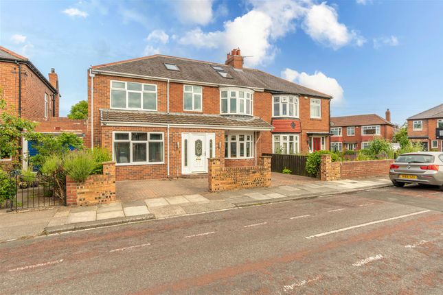 Thumbnail Semi-detached house for sale in Stokesley Grove, High Heaton, Newcastle Upon Tyne