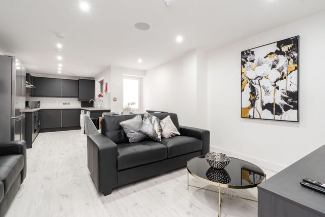 Modern And Stylish Living Room With A Sleek Black ...