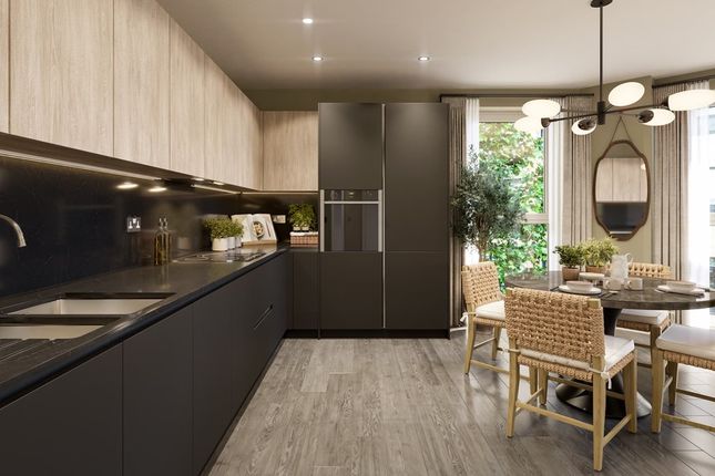 Contemporary Kitchen Finished In The Urban Palette With Upgraded Charcoal Worktop