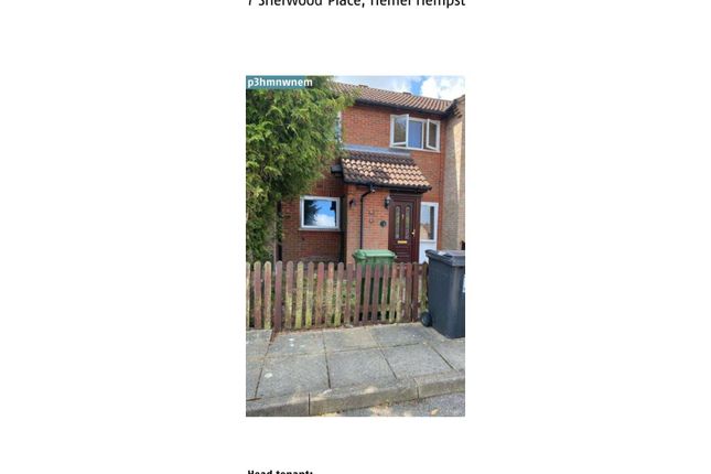 Terraced house for sale in Sherwood Place, Hemel Hempstead
