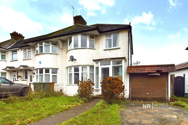 Thumbnail End terrace house for sale in Kew Crescent, North Cheam, Surrey.