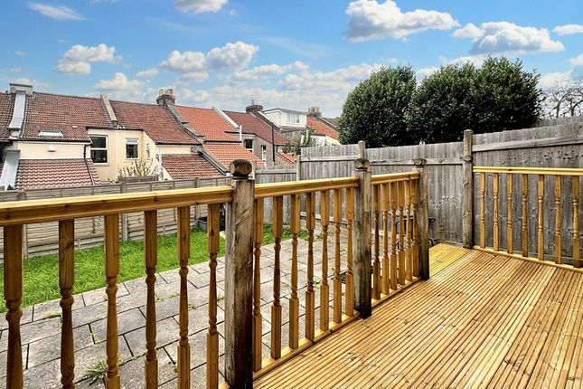 Sunny Raised Wooden Decking With Sturdy Railings O...