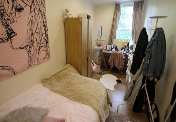 A Cozy Bedroom Featuring A Single Bed, A Wooden Wa...