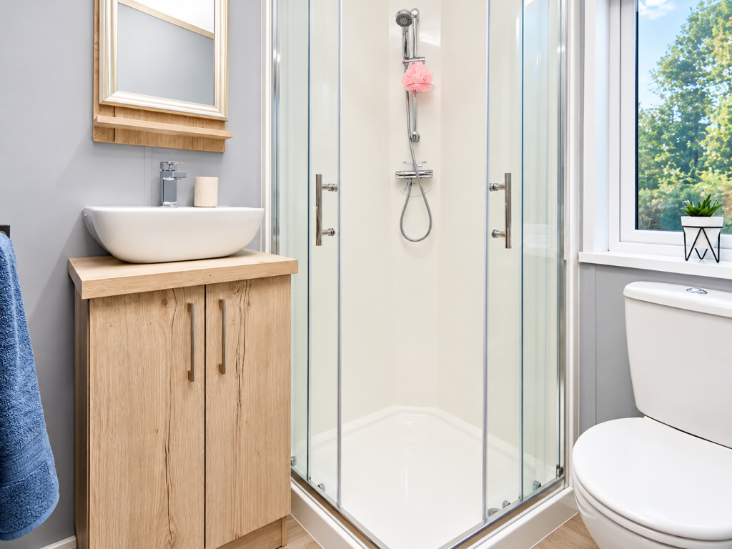 Property photo 3 of 4 Modern Bathroom With Walk In Shower, Vanity Sink And Contemporary Fittings