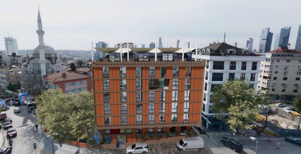 Property photo 1 of 14 Istanbul Studio Apartments For Sale In Besiktas - Main View Of The Apartment Building