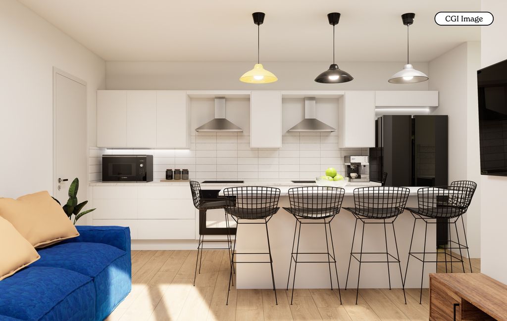 Property photo 1 of 13 Bright Modern Kitchen With Breakfast Bar Seating...