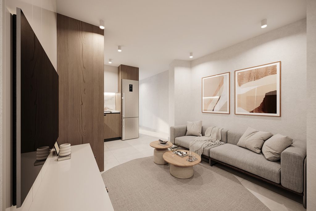 Property photo 2 of 8 Modern Open-Plan Living Area Within A One-Bedroom Apartment. Completion May 2028 (CGI)