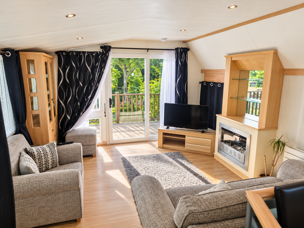 Property photo 2 of 4 Bright And Spacious Lounge With Comfortable Sofas, Fireplace And Sliding Patio Doors