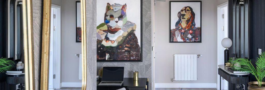 Property photo 1 of 5 Hallway With Modern, Designer Art And Decorations.