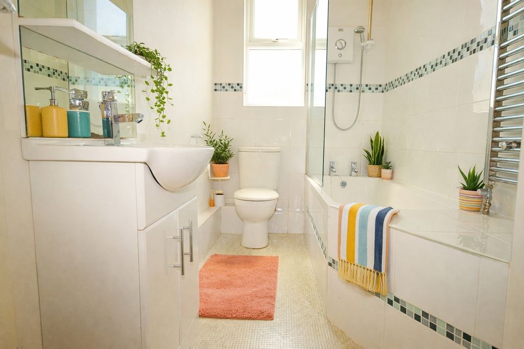 Property photo 3 of 8 Bright, Modern Bathroom With A Bath-Shower, White ...