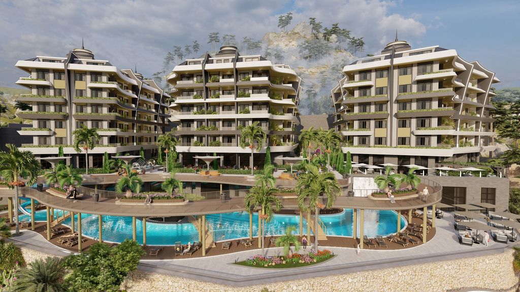 Property photo 1 of 15 Deluxe One-Bed Alanya Property For Sale Â€“ Main View Of The Luxury Complex
