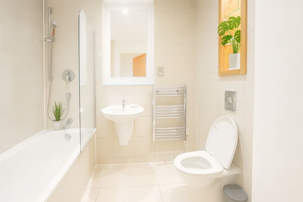 Property photo 3 of 7 A Bright And Modern Bathroom Suite Featuring A Cle...