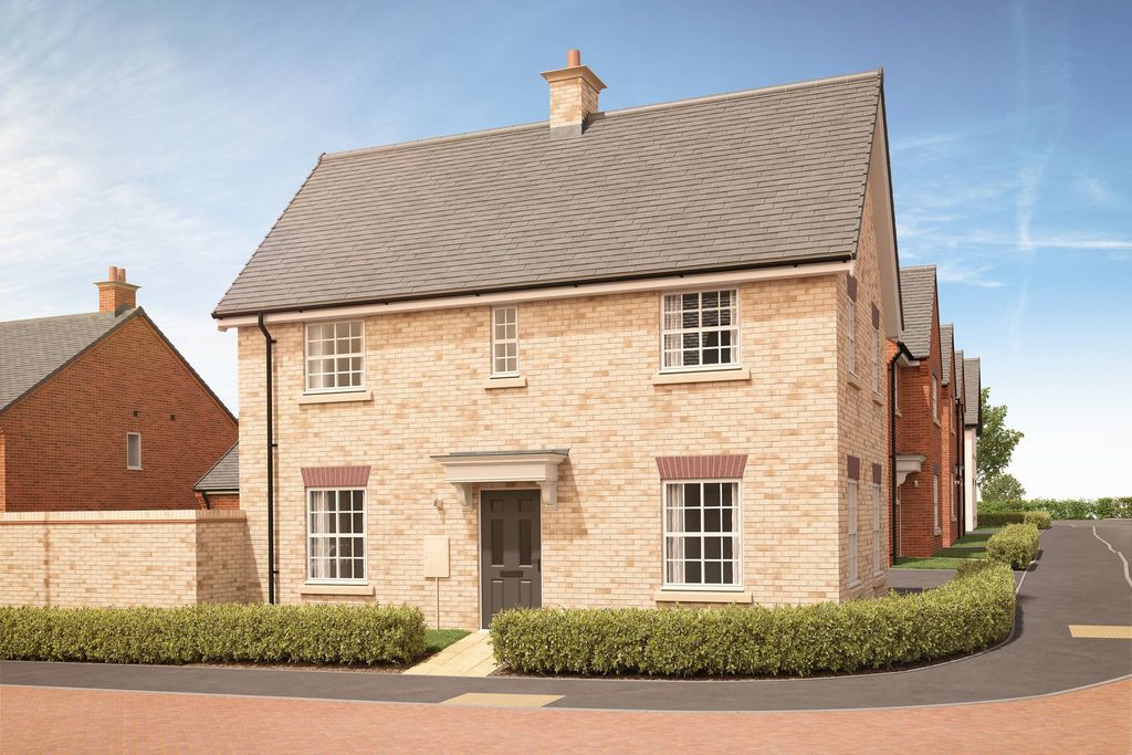 Property photo 1 of 8 A Light-Colored Brick House With White-Trimmed Windows And A Gray Door Sits In The Foreground