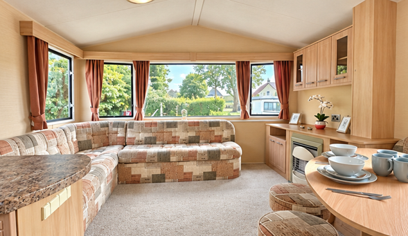Property photo 1 of 13 Willerby Rio Holiday Caravan Open Plan Lounge With L Shaped Sofa And Dining Area