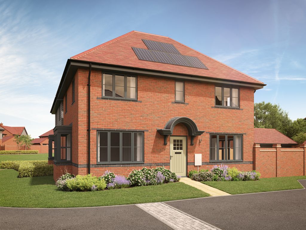 Property photo 1 of 9 A Modern Brick House With Solar Panels On Its Roof Sits In A Manicured Garden