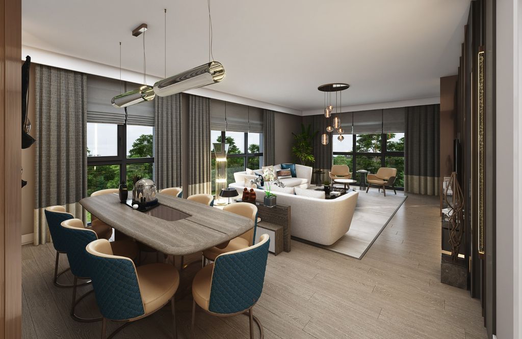 Property photo 3 of 20 Modern Off-Plan Asian Istanbul Properties For Sale - Modern Living Area