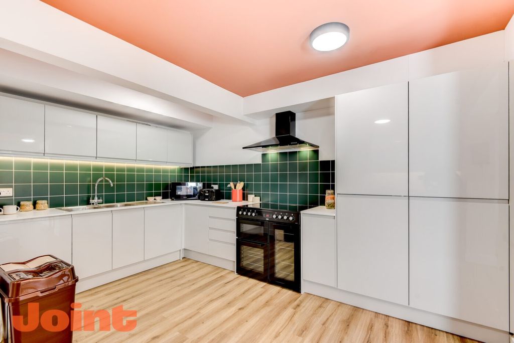 Property photo 1 of 5 Bright Modern Kitchen With Glossy White Cabinetry,...
