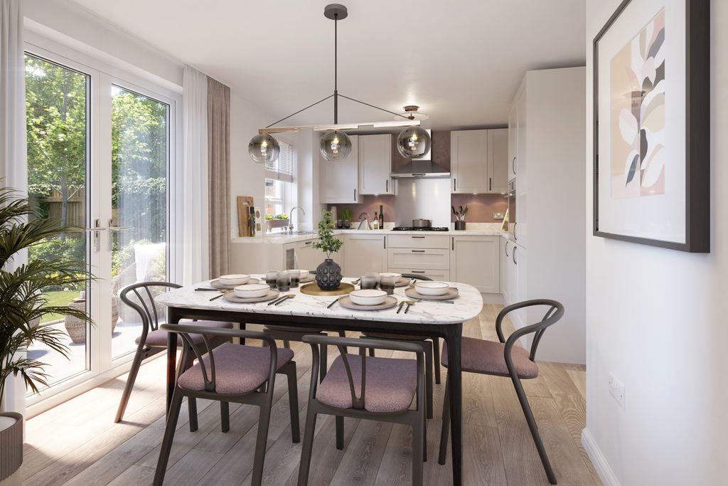 Property photo 2 of 9 Kitchen And Dining Room In The 4 Bedroom Kelling