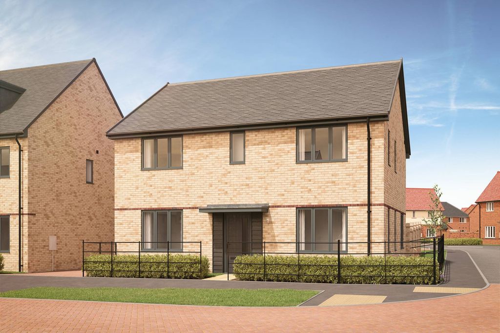 Property photo 1 of 10 A Modern Brick House With A Manicured Lawn And Fence In The Foreground Stands Against A Backdrop Of