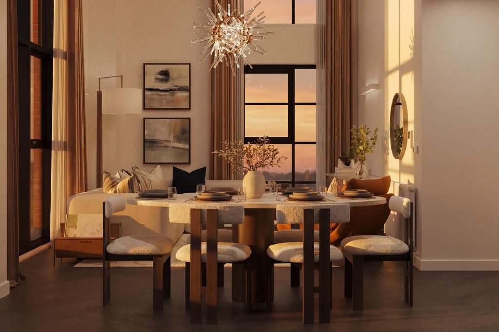 Property photo 3 of 10 Dusk Photo Of Lounge In The Background And Dining Table In The Forground