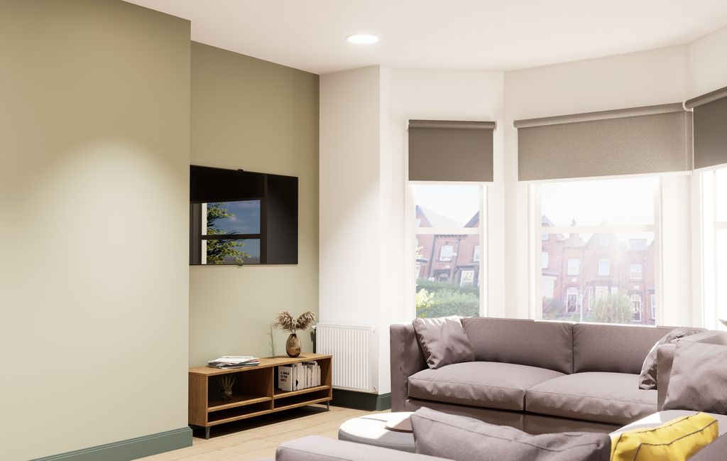 Property photo 1 of 2 Bright Lounge With Bay Windows And Wall-Mounted TV...