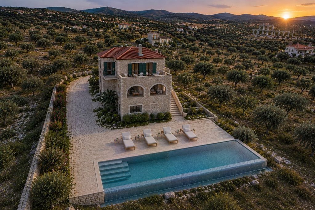 Property photo 1 of 53 Luxury 3-Bedroom Stone Villa With Panoramic Sea View& Optional Swimming Pool- Stoupa Messinia Peloponnese ,Greece