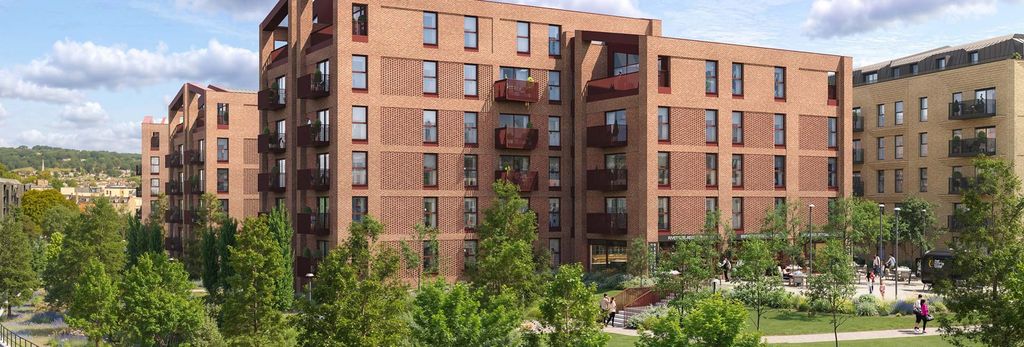 Property photo 1 of 4 CGI Of New Build Flats With Greenery And Communal Areas Around