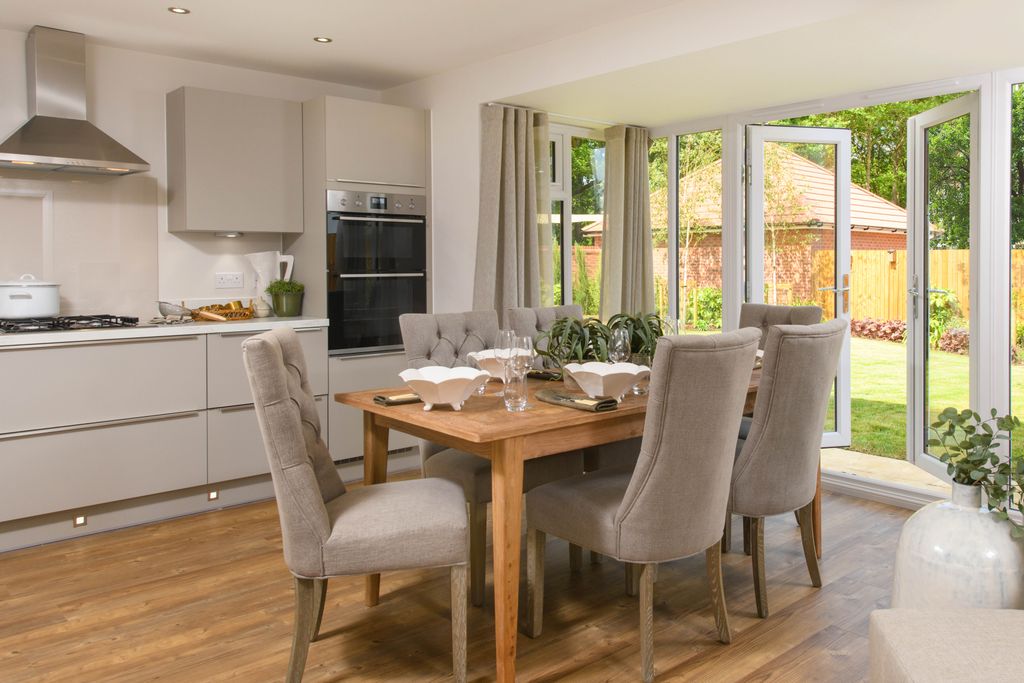 Property photo 3 of 10 Open-Plan Kitchen With Integrated Appliances, Dining Area &amp; Family Room With French Doors Leading On