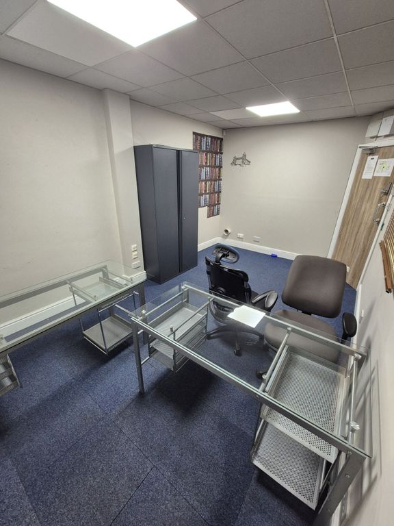 Property photo 1 of 4 Well-Lit Communal Workspace With Modern Glass Desk...