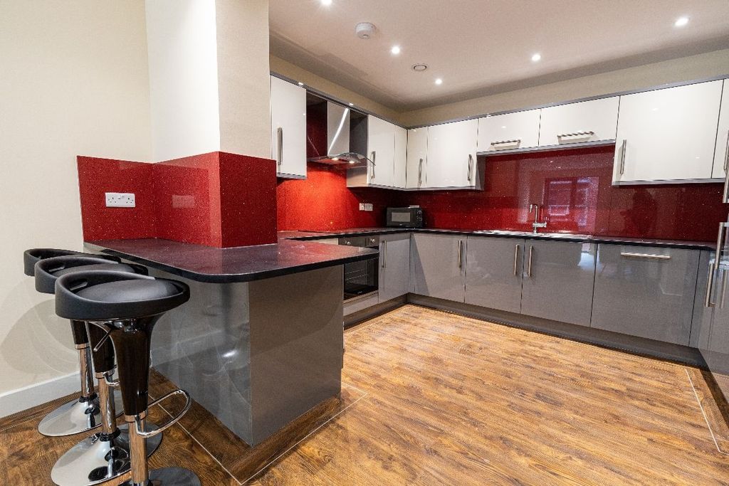 Property photo 3 of 10 Modern Kitchen With Sleek Grey And White Cabinets,...