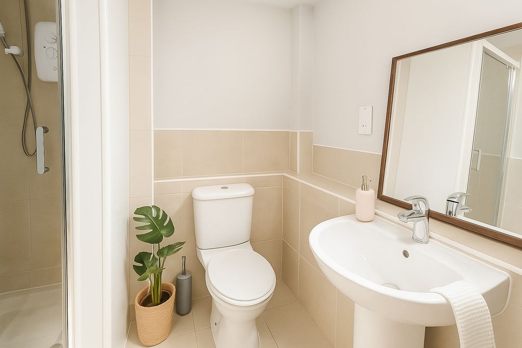 Property photo 3 of 3 Bright And Modern Bathroom Featuring A Clean White...