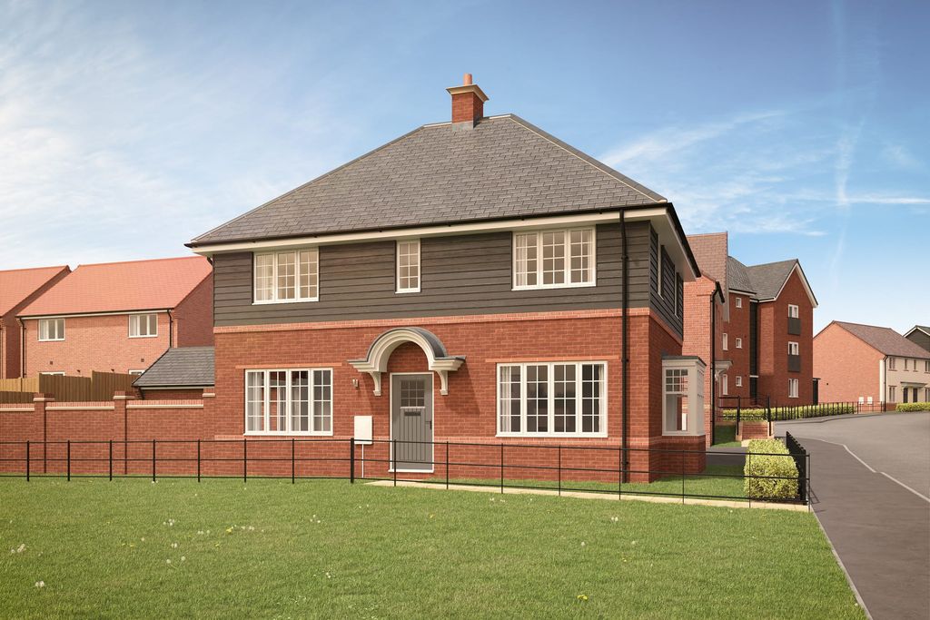 Property photo 1 of 8 A Two-Story Brick And Wood-Paneled House With A Peaked Roof And A Prominent Chimney Stands On A Gras