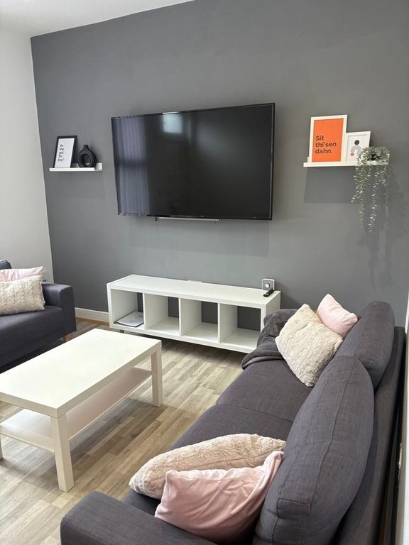 Property photo 3 of 24 Contemporary Living Room With Grey Sofas, Pale Woo...