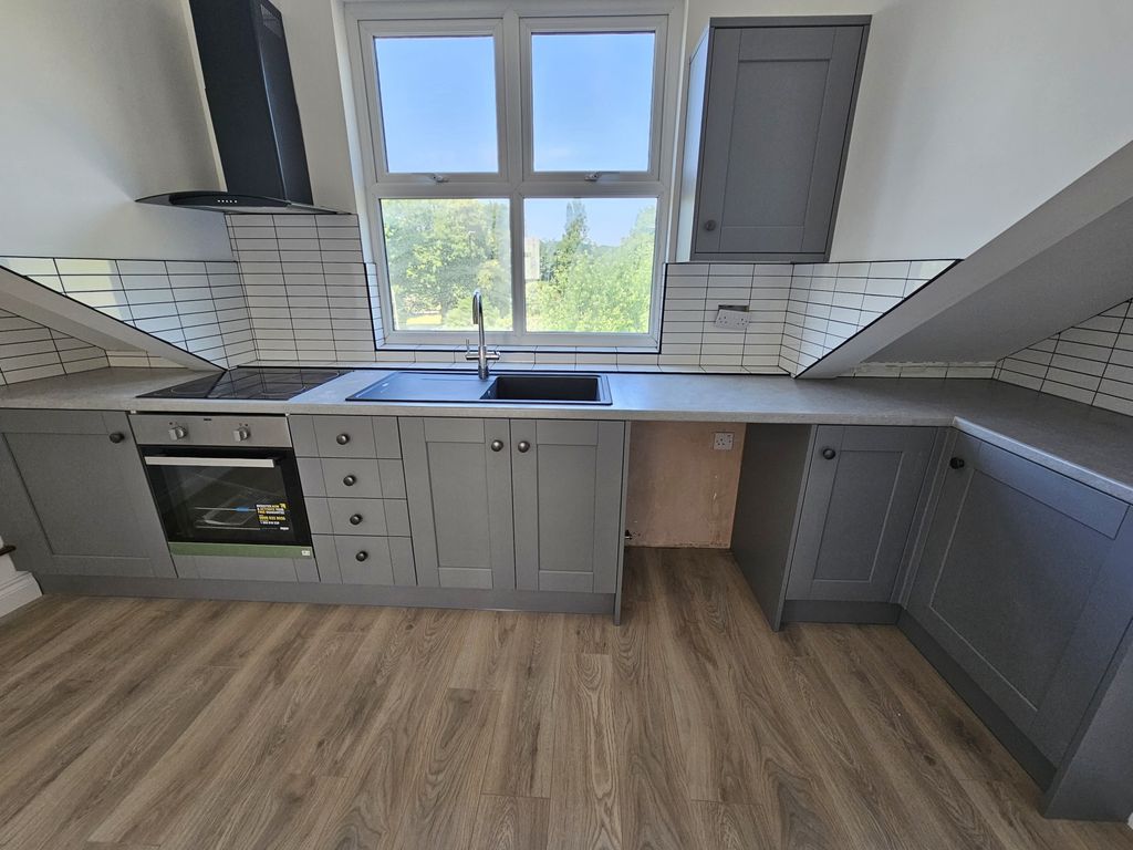 Property photo 3 of 5 Modern Galley-Style Kitchen With Grey Cabinetry, B...