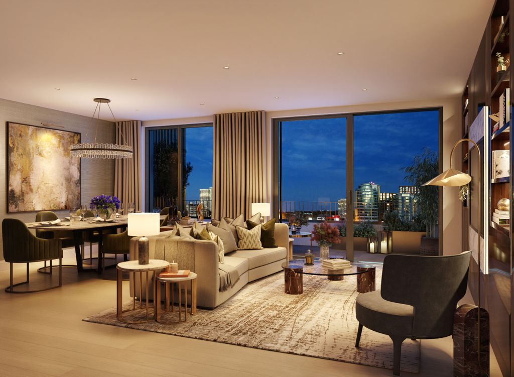 Property photo 2 of 17 3992_Fulham Quayside_Internal_Apartment_Two Bed_Lounge_Dusk_Final.Jpg