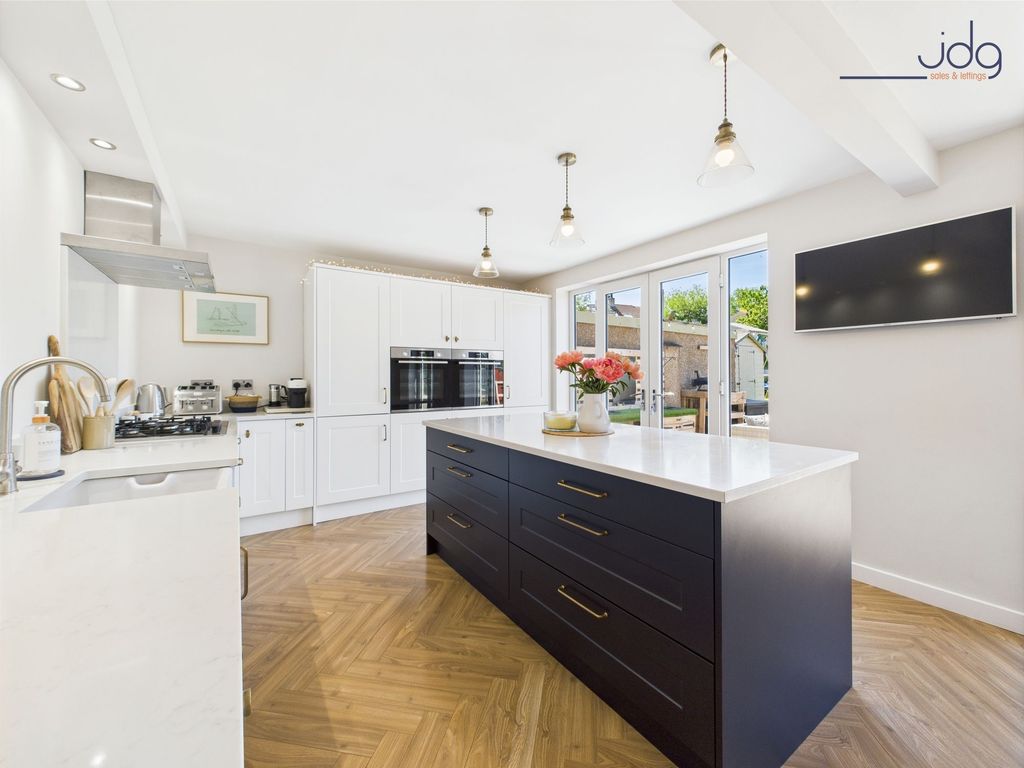 Property photo 2 of 21 Shaker-Style Kitchen With Integrated Appliances And Twin Sets Of French Doors