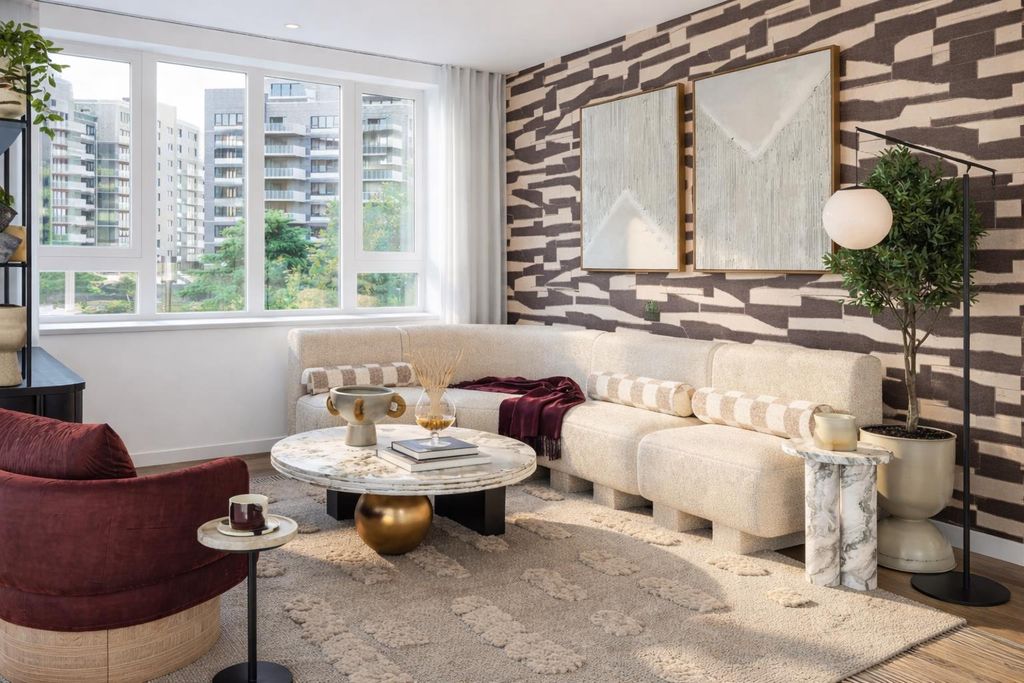 Property photo 1 of 4 Contemporary Living Room With Burgundy Accents.Png