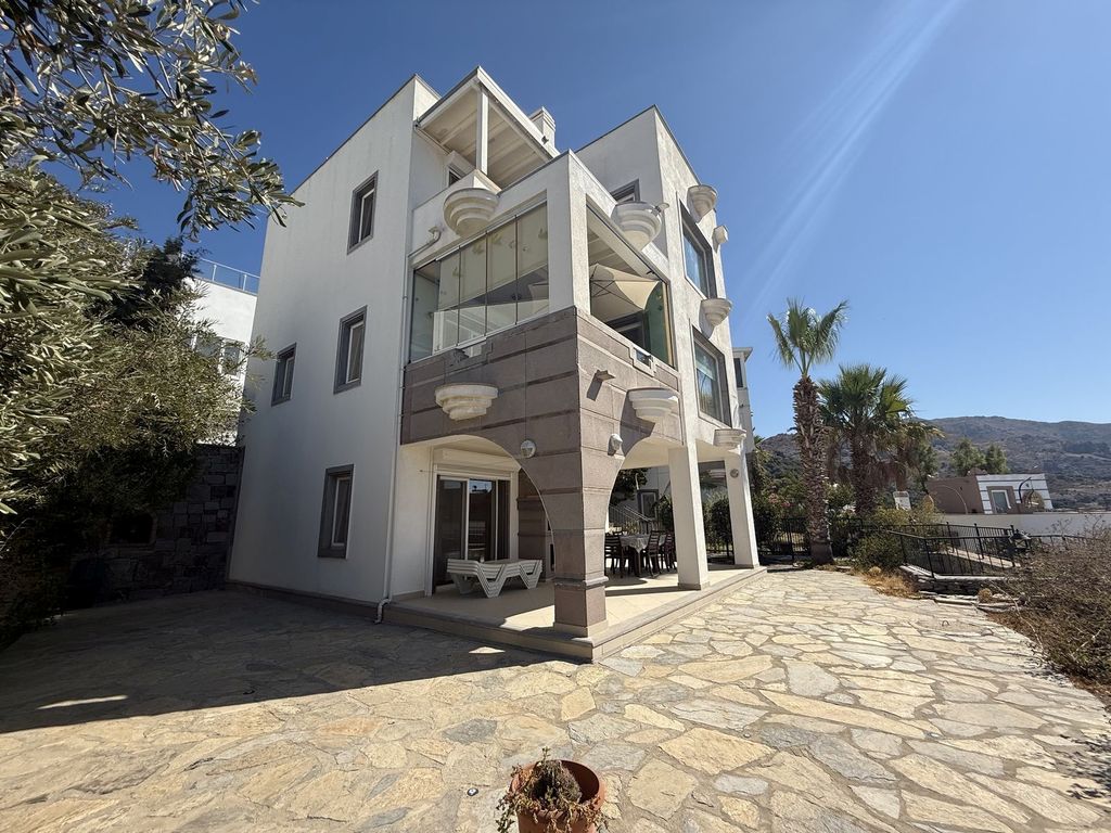 Property photo 1 of 24 Sea View Triplex Bodrum Villa For Sale In Koyunbaba, Gumusluk - View Of The Villa And Exterior