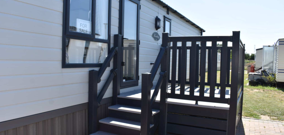 Property photo 3 of 14 Side Decking Steps Leading Into Modern Holiday Caravan