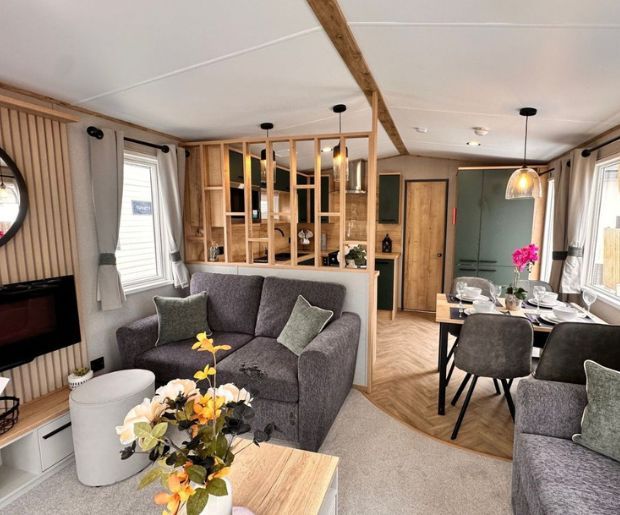 Property photo 2 of 10 Abi Jetty Living Room Lounge Dinging Kitchen Area At Hoburne Cotswold Holiday Park