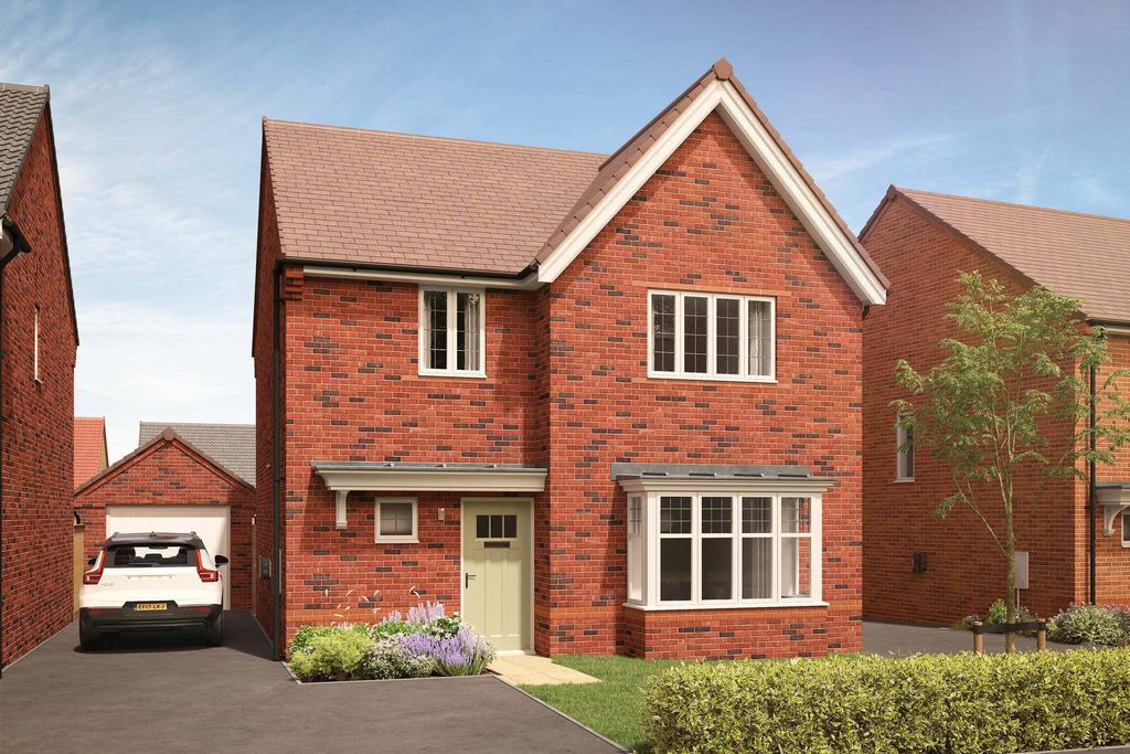 Property photo 1 of 10 A Modern Brick House With A Light Green Door And A White Car In The Driveway Sits Under A Blue Sky W