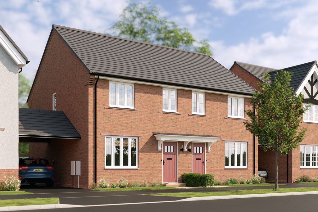 Property photo 1 of 8 A Modern Brick Semi-Detached House With A Car In The Carport Sits On A Street With Other Houses And