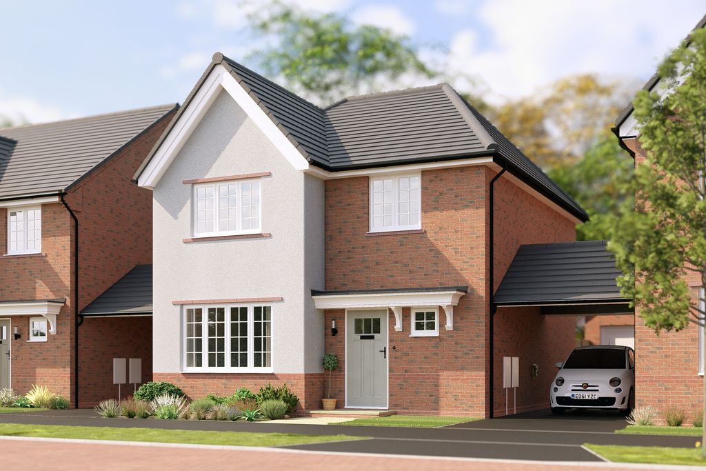 Property photo 1 of 10 A Modern Brick House With A Light Gray Stucco Facade And A Car In The Driveway Sits In Front Of A ba